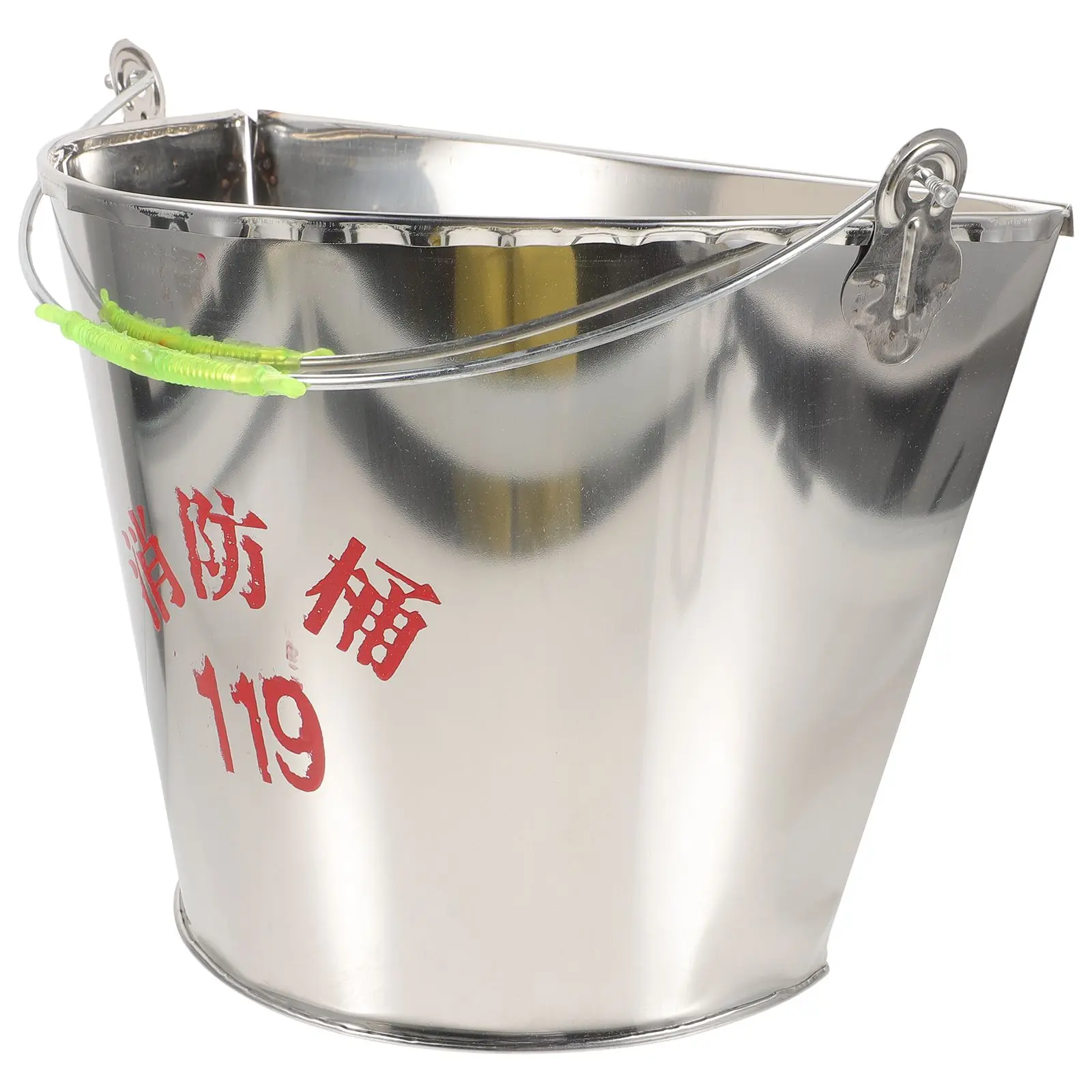 Stainless Steel Semi Circle Bucket Emergency S Home Car Fire Extinguisher Silver Automotive Heat Resistant Fireplace Double