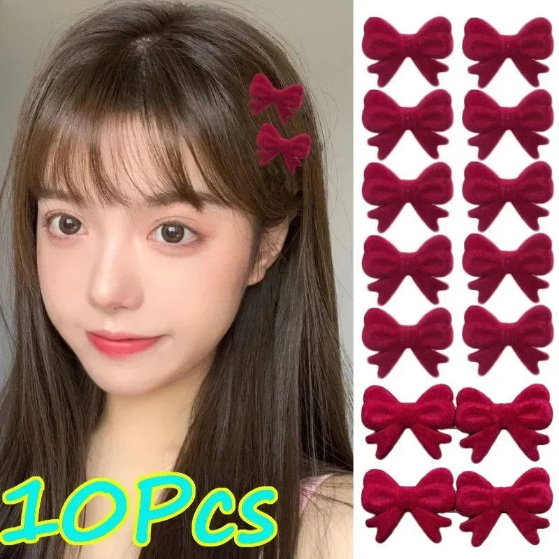 

Korean Red Velvet Bow Small Hair Clips for Girls Sweet Bowknot Hairpins Barrette Princess Headwear Christmas Hair Accessoires