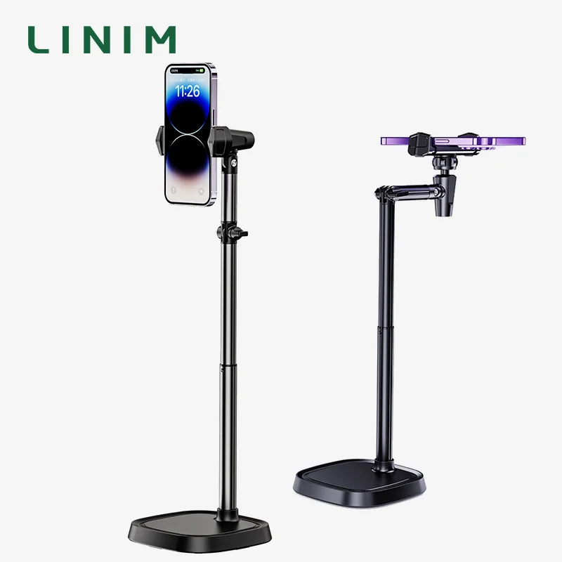 

LINIM T10 Phone Holder 360° Rotatable Live Broadcast Bracket Height Adjustable Desktop Mobile Phone Stand for iPhone Samsung