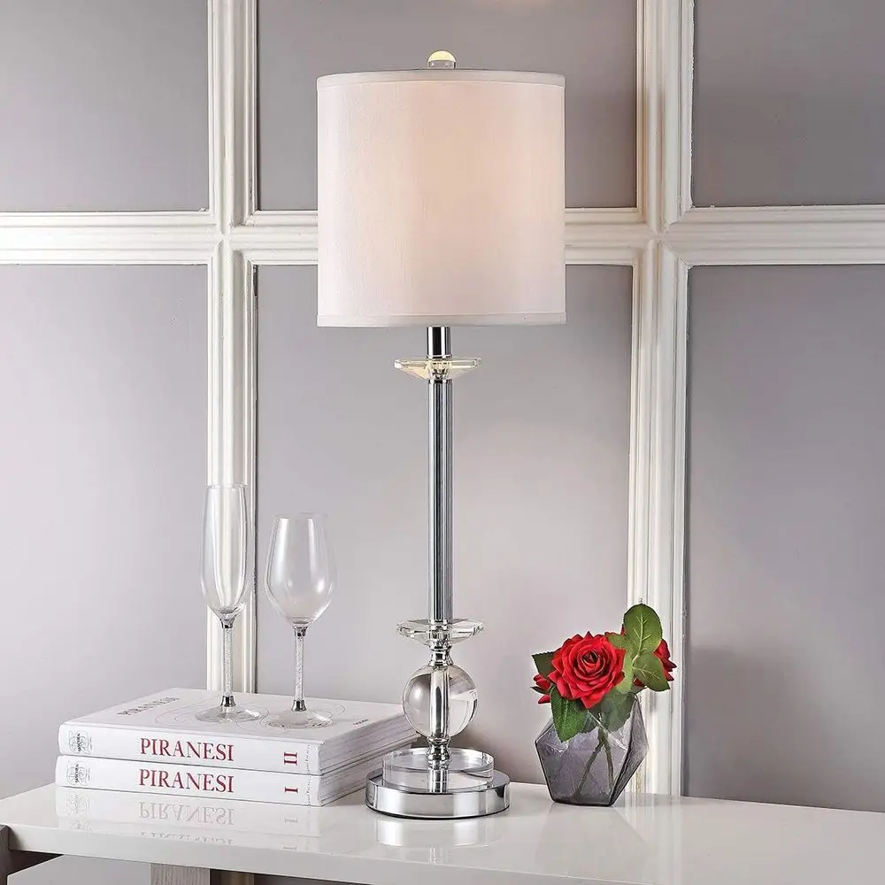SAAVIEH Lighting Collection Marla ern Crystal Candlestick 31-inch Bedroom Living Room Home Oice Desk Nightstand Table Lamp Set o