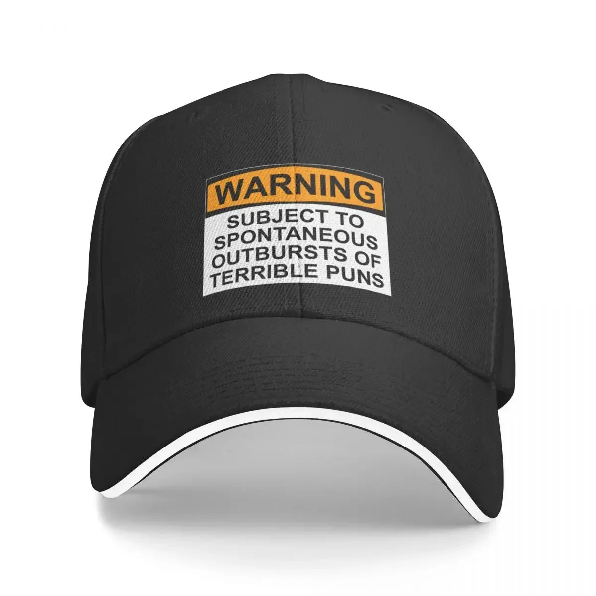 WARNING: SUBJECT TO SPONTANEOUS OUTBURSTS OF TERRIBLE PUNS Baseball Cap Custom Cap Kids Hat Men's Hats Women's