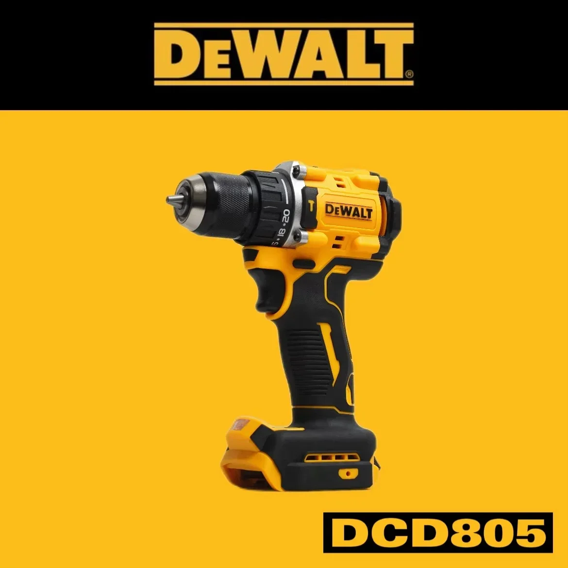 DEWALT DCD805 Borstelloze Klopboormachine Draadloze Elektrische Schroevendraaier Multifunctionele Handboor 20V Oplaadbare Power Tool