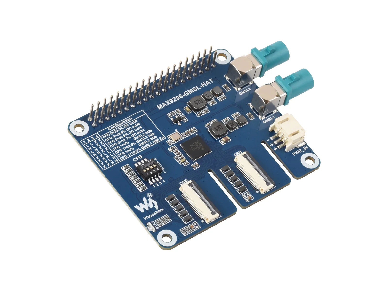 Placa de expansão de câmera GMSL de 2 canais MAX9296A para Raspberry Pi 5 Jetson Orin NX/Nano