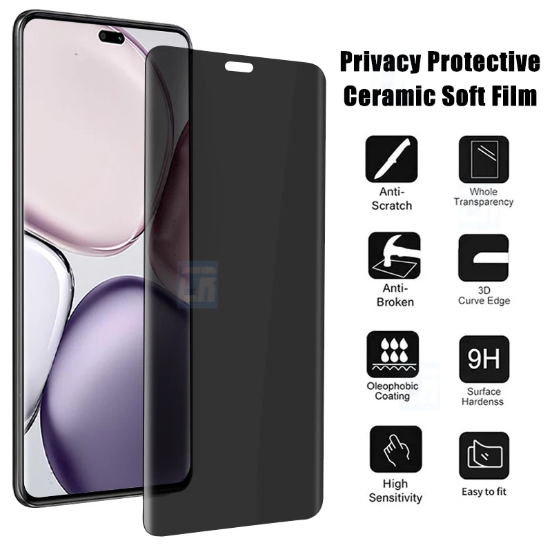 

3D Anti-Spy Ceramic Soft Film for Honor X9c X9b X9a X50 X60 Pro Curved Privacy Screen Protector for Magic7 6 5 Lite Not Glass