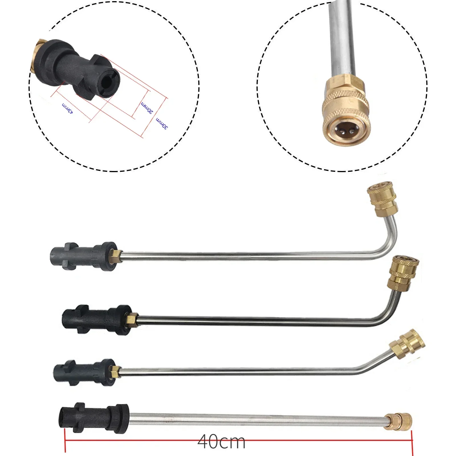 Extensión de pistola de agua de alta presión para limpieza de coche, varilla de chorro de 1/4 pulgadas, con boquilla, para Karcher K2, K3, K4, K5, K6, K7