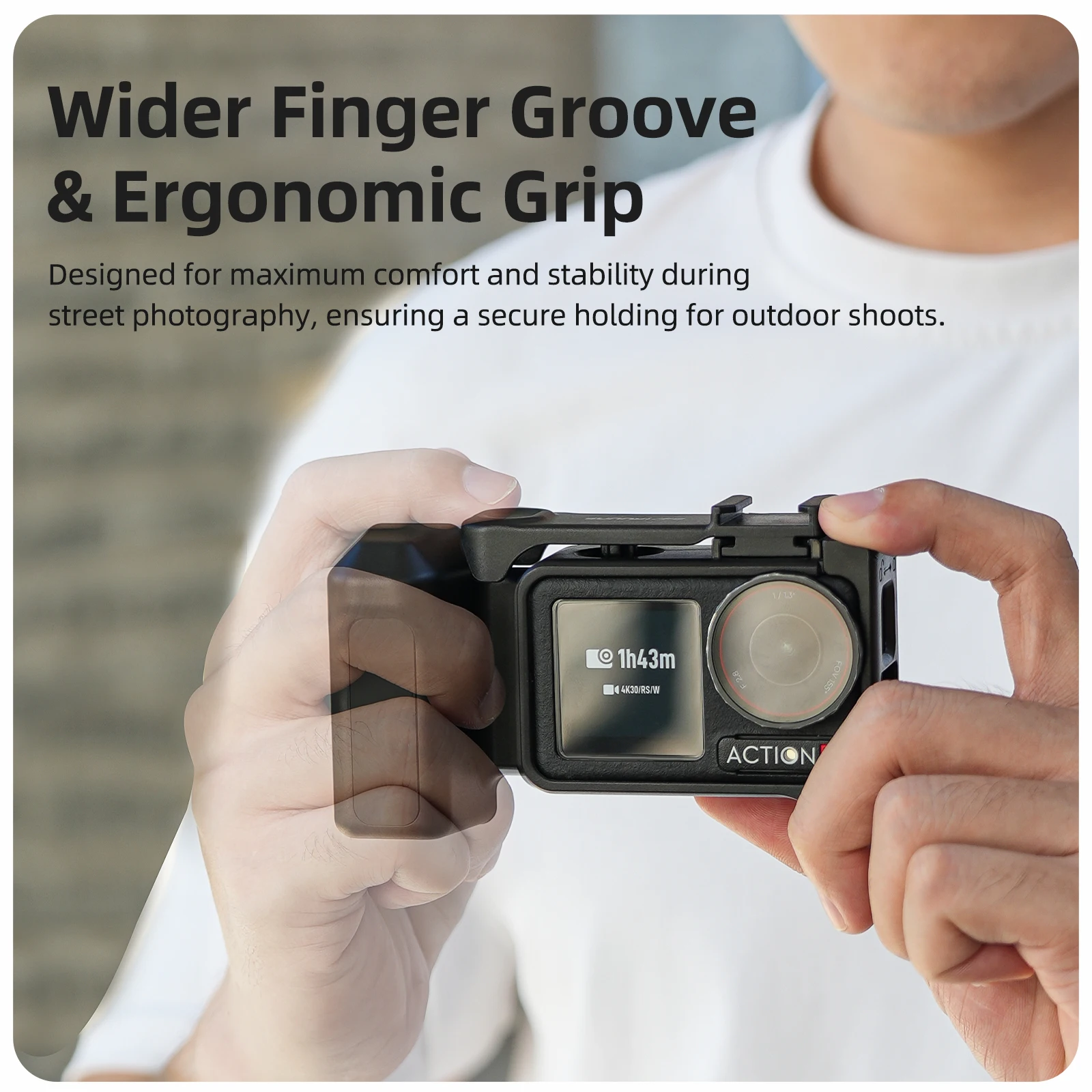 

Integrated Street Photography Handle Ergonomic Handle Grip for DJI OSMO ACTION 5 Pro/4/3 Insta360 ACE Pro 2/1 Camera Accessory