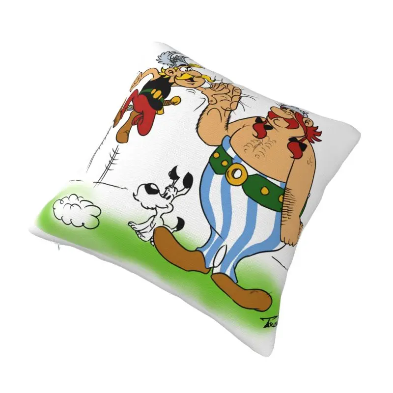 Custom Modern Asterix And Obelix Adventure Comic Cushion Cover for Sofa Polyester Throw Pillow Case