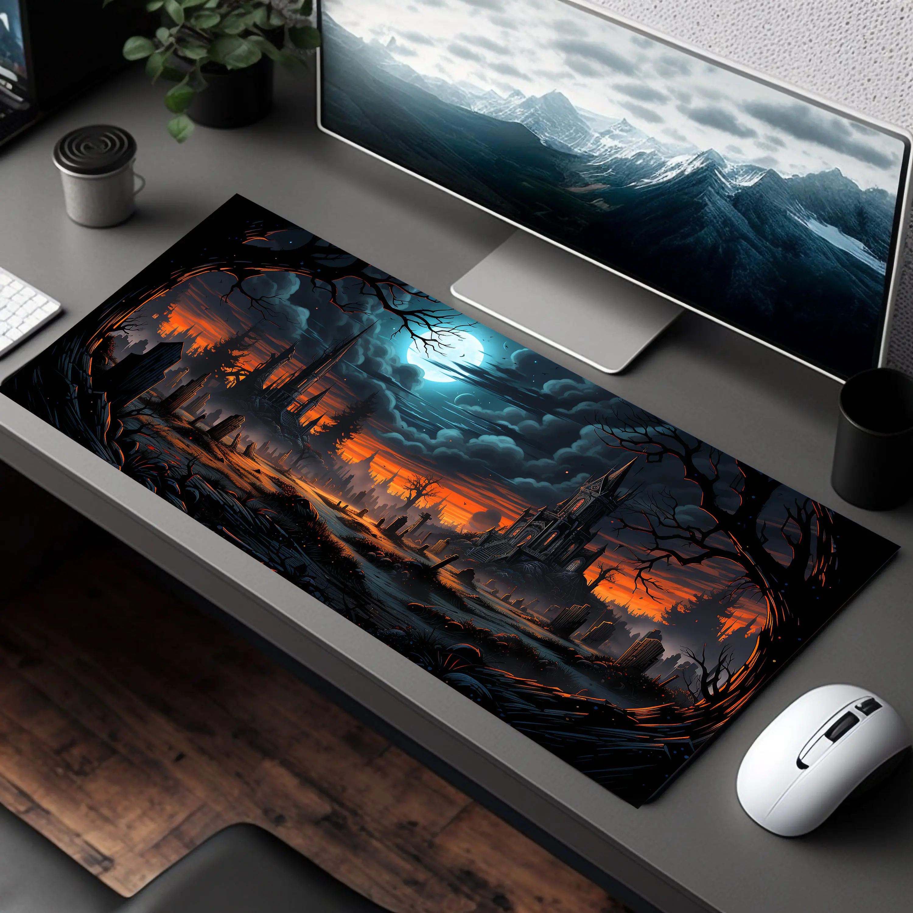 

Forgotten Grave Desk Mat, Cemetery Mouse Pads, Horror Desktop Decoration, Dark Fantasy Mouse Pad, Perfect Gift for Halloween