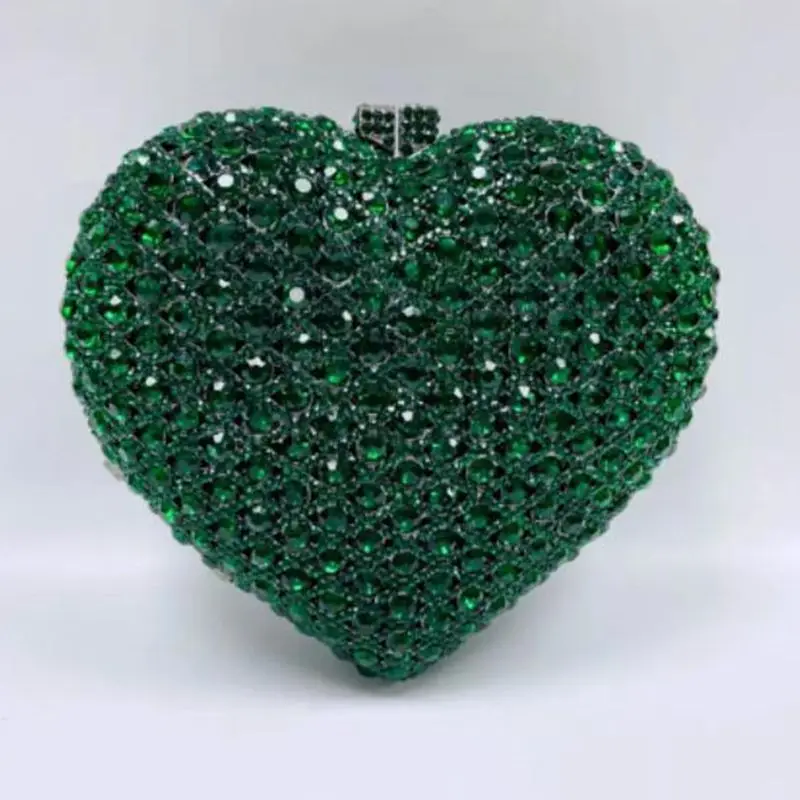 

Женский клатч-минодьер с Зелеными камнями, серебристые вечерние сумки с кристаллами, Женская сумочка, Женский вечерний клатч, Свадебный Кошелек