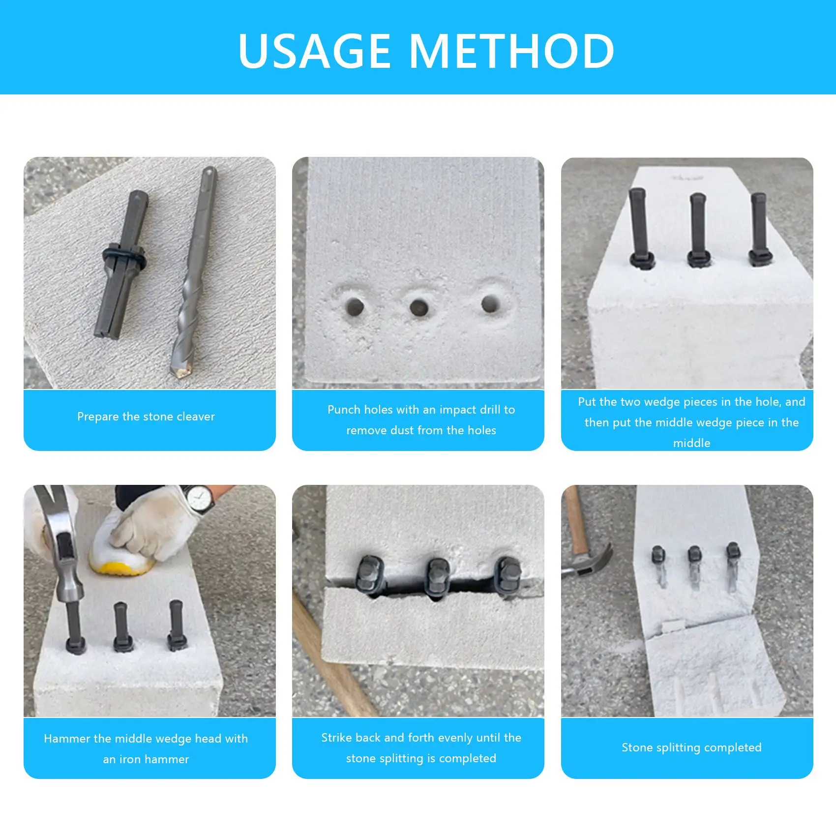 aa05-7-set-5-8inch-plug-wedges-feather-shims-concrete-rock-stone-splitter-hand-tools-16mm
