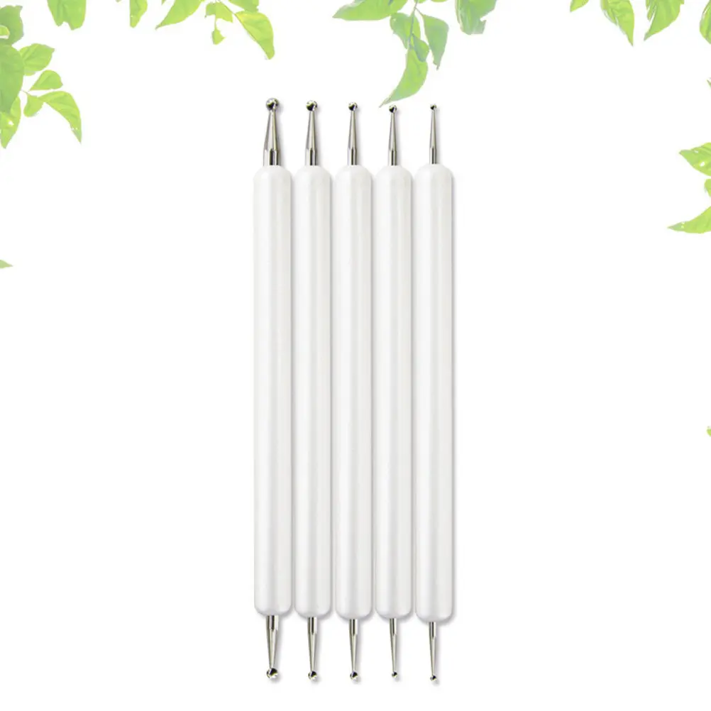 

5Pcs Clay Pottery Ball Stylus Tool Set Wooden Stainless Steel Carving Modeling Tools for Large Dot Making Embossing Art Projects