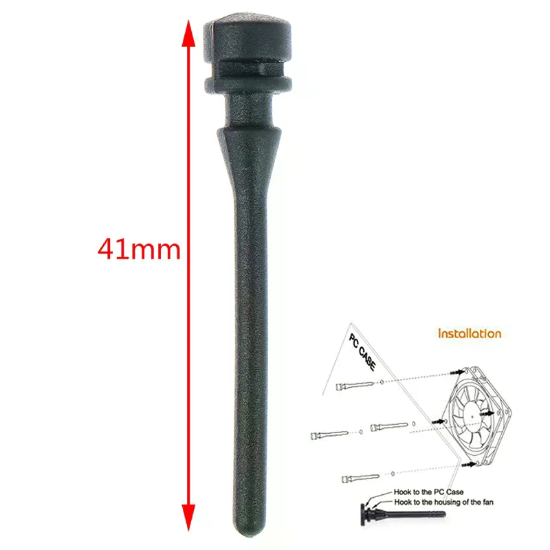 20pcs Anti Vibration Mount Silicone Screws Noise Reduction Equipment 41mm Screw Pin Rivet Rubber PC Fan Noise Absorbtion Fans