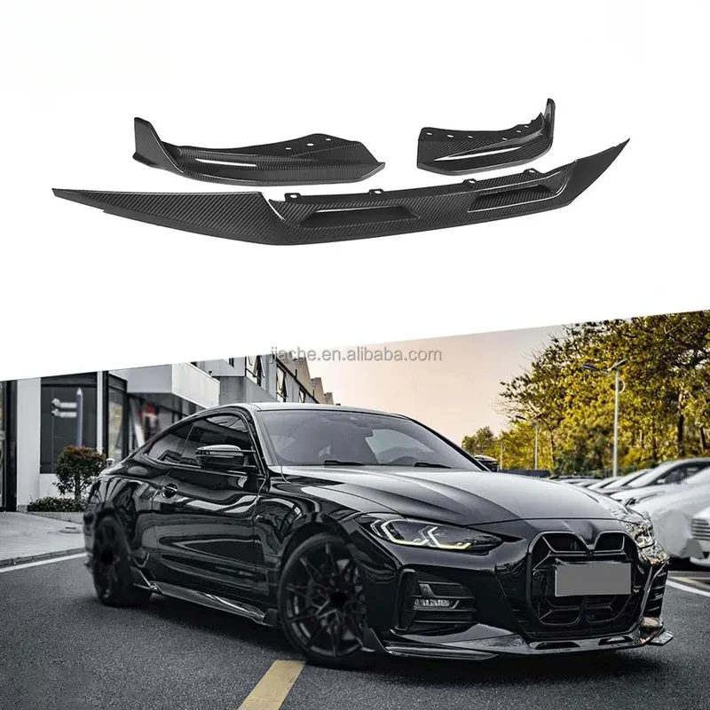 

Carbon Fiber Front Bumper Lip Spoiler Apron Three-stage for G22 G23 Coupe 2021 + FRP Front Lip Guard Auto Car Styling