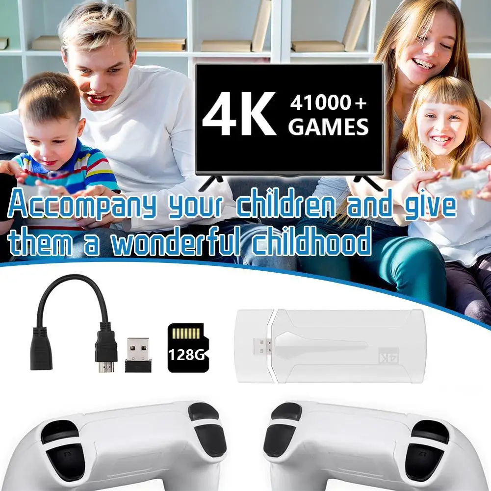 NEW High-end X2 Ultra Video Game Stick Console 2.4G Double Wireless Controller 4K HD30000 Games 64/128G Retro Video Game Gift