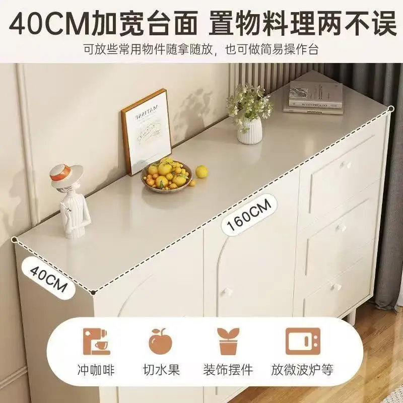 Solid wood dining side pantry, living room, wall-to-ceiling kitchen storage, cream-style chest of drawers
