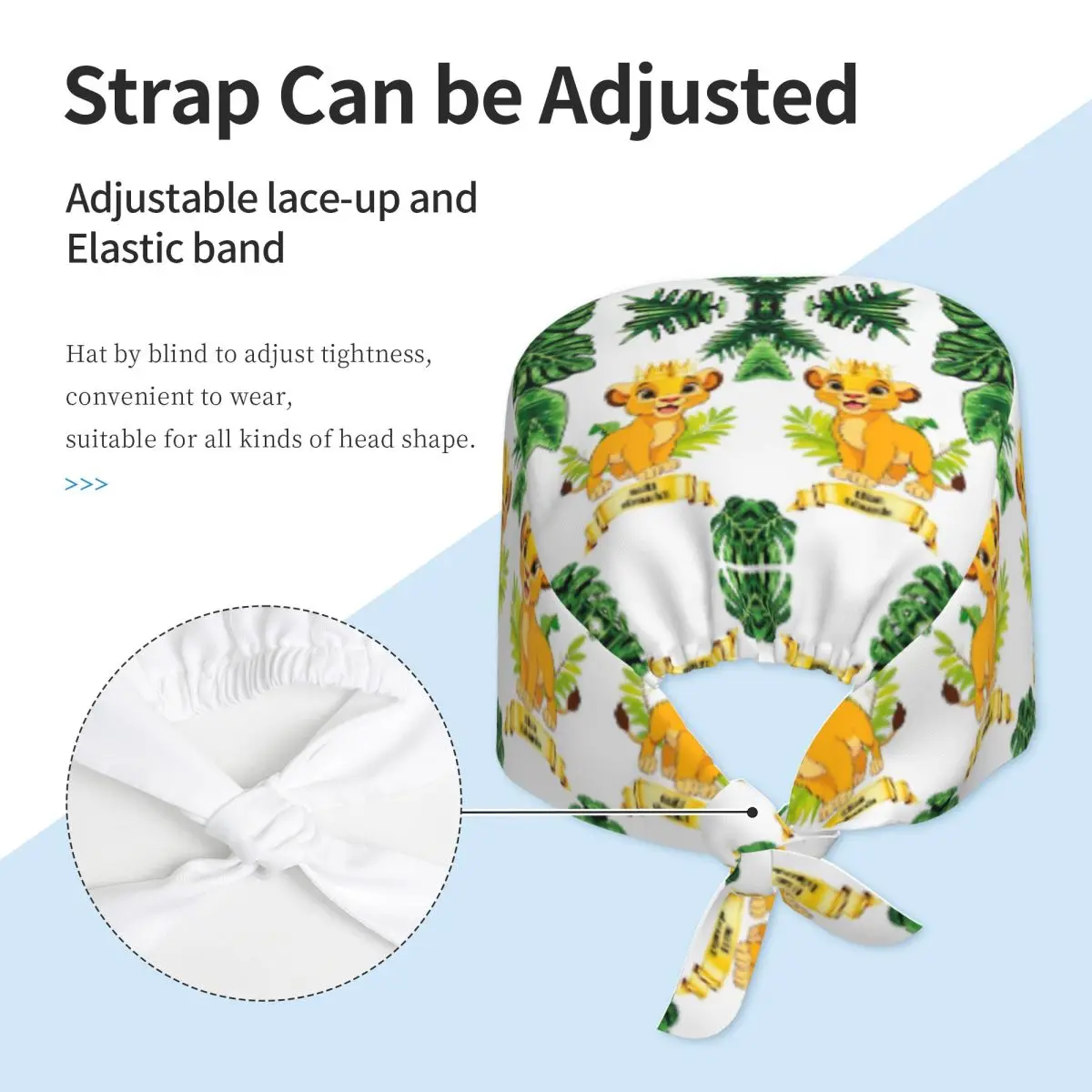 Benutzerdefinierte Der König der Löwen Hakuna Matata Arbeitsmütze Chirurgische Hüte Männer Frauen Retro Simba Operationssaal Mütze Stillmütze Lab Works Hut