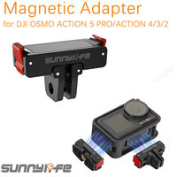 Sunnylife Magnetic Quick Release Adapter Foldable Expansion Bracket 1/4 Interface Mount Holder For DJI Action 5 Pro/Action 4/3/2