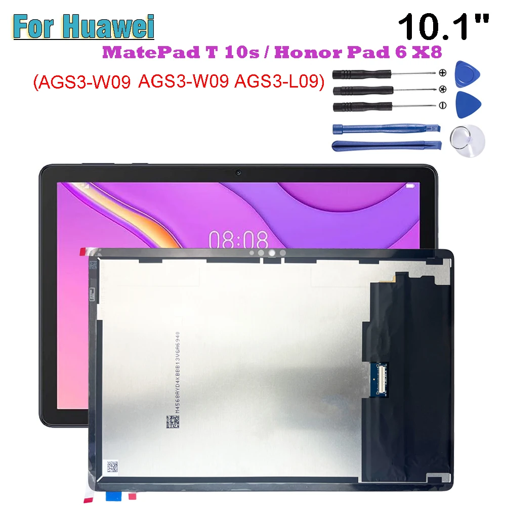 

NEW For Huawei MatePad T 10s Honor Pad 6 X8 AGS3-L09 AGS3-W09 10.1" LCD Display Touch Screen Digitizer Glass Assembly Repair