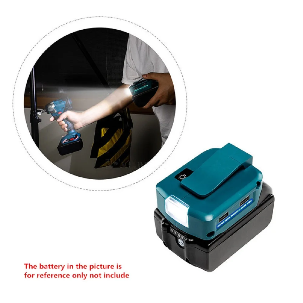 NEW LED Light Working Lamp with two USB Port Adapter suit For Makita 14.4V 18V Li-ion Battery BL1430 BL1815 BL1830 BL1840 BL1850