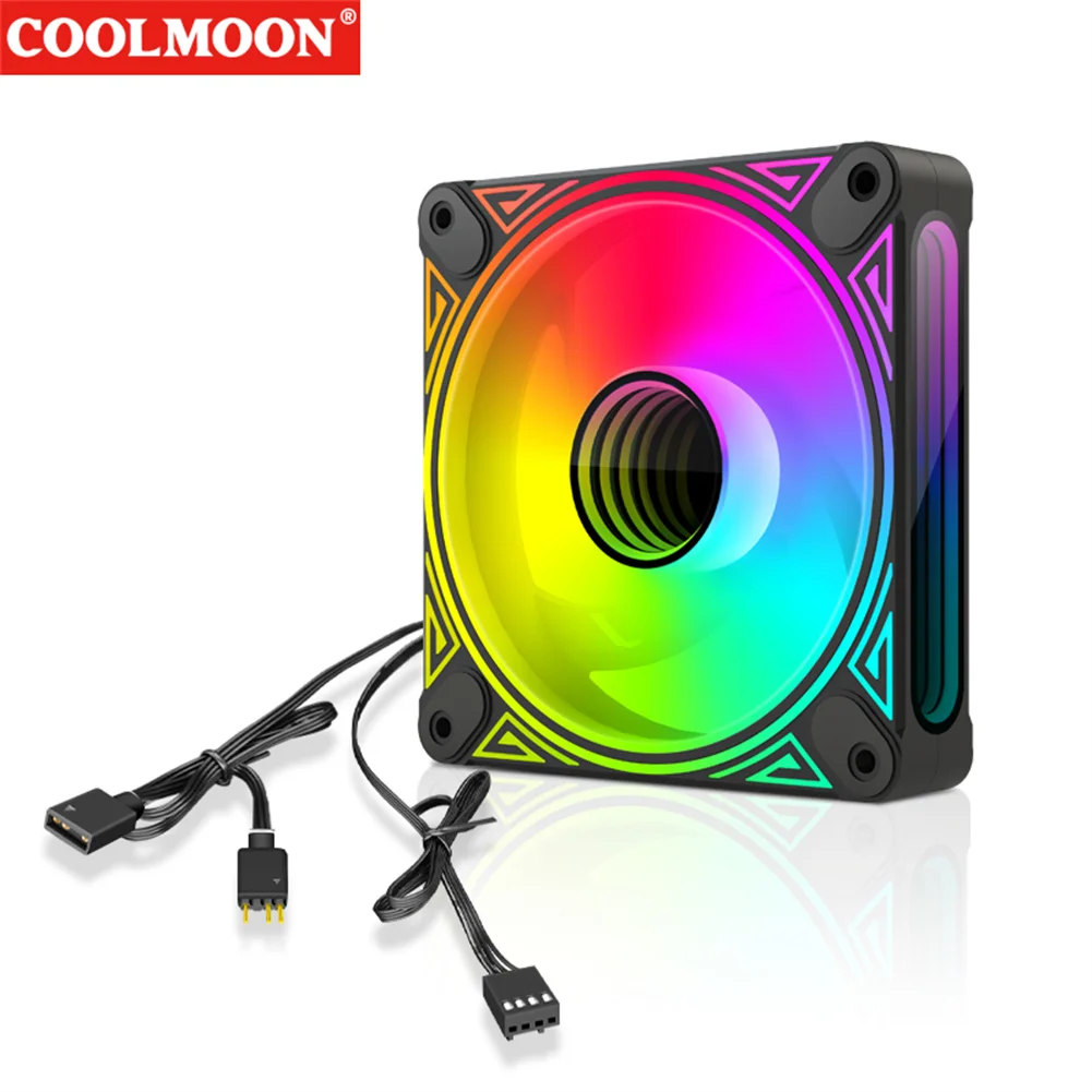 Dm1 kühler lüfter argb pc cpu geräuschloses gehäuse leuchtender lüfter 4.72 "kühlung pc lüfter mit hydraulischem lager geräuscharmer computer rgb gehäuse lüfter