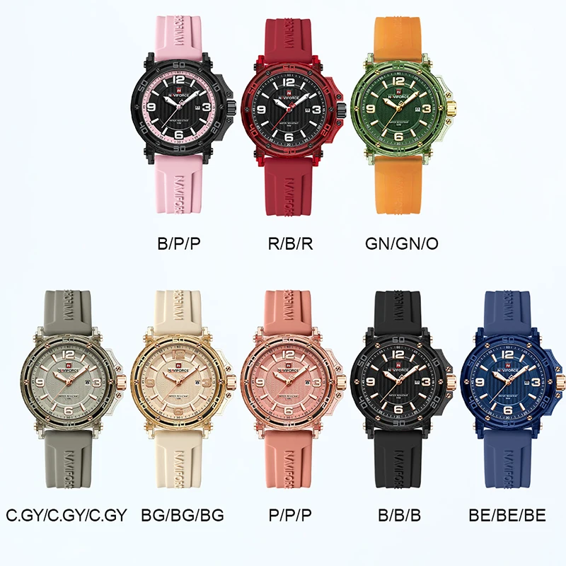 New NAVIFORCE 2025 Style Waterproof Quartz Movement Women's Clock Elegant Silicone Luminous Display Strap Ladie's Watches Gifts