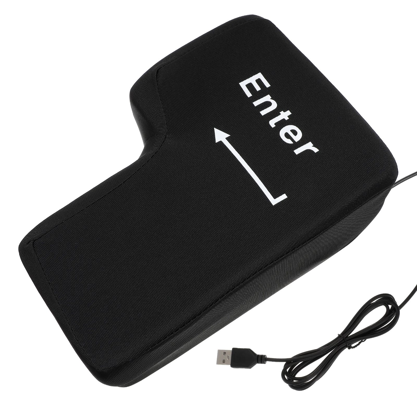 

Big Enter Pillow Usb Stress Relief Vent Office Nap Desktop Enter Throw Pillow Comfort Sponge Rest Computer Laptop Black