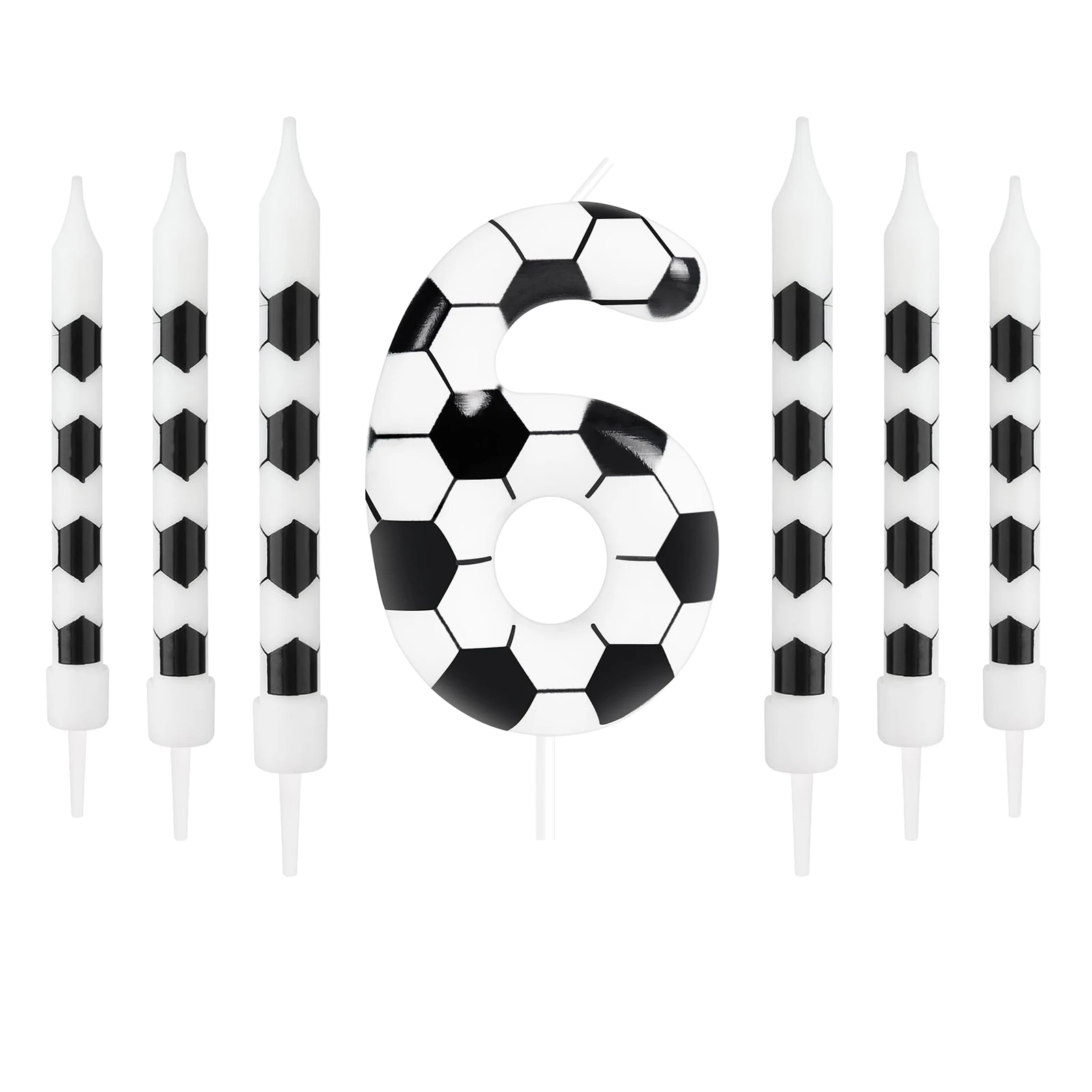 7 Stück Geburtstagskerzen, Fußball-Sport-Thema, Partydekoration, Geburtstagskuchenkerzen für Jungen, Mädchen, Kinder, Partyzubehör – Detail 13
