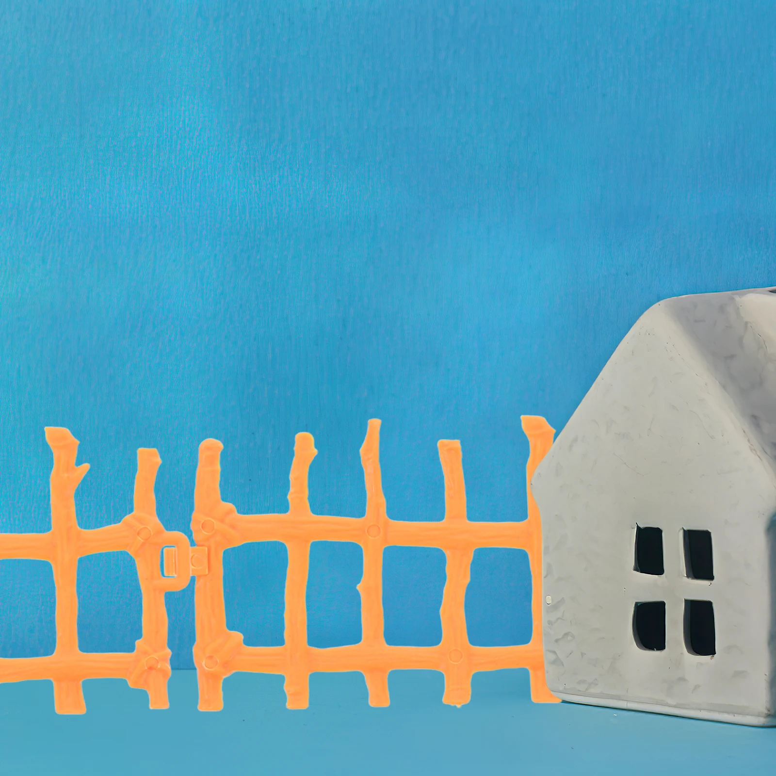 

50pcs Micro Landscape Fence Mini Plastic Realistic Wood Color For Kids Farm Playsets Educational Scene Building Dollhouse