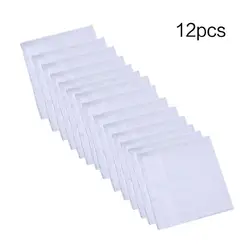 12 Chiếc Khăn Tay Cotton Nguyên Chất Hankies Dệt Hoa Sọc Túi Khăn Vuông DIY