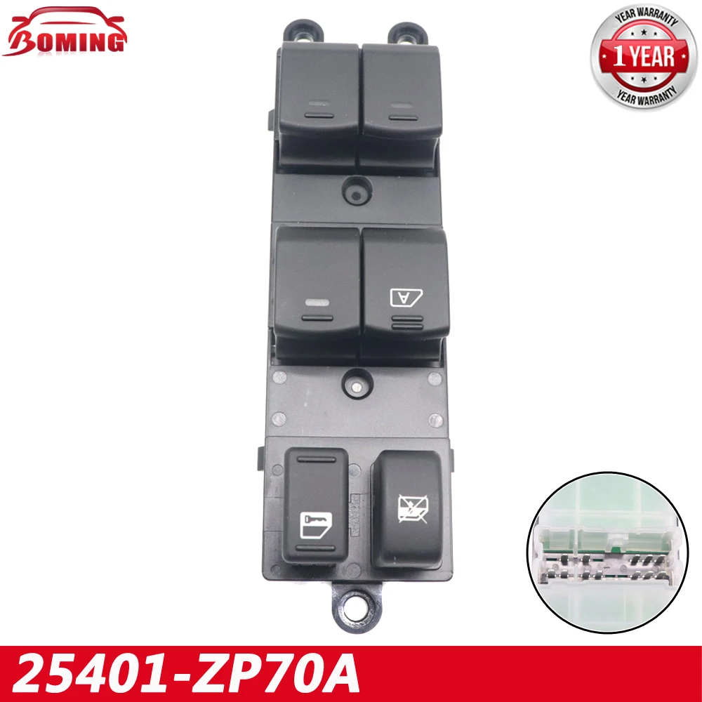 25401-ZP70A Car Front Left Master Power Window Switch Control Switches Fits For Nissan Frontier Xterra 2007-2021 New  25401ZP70A