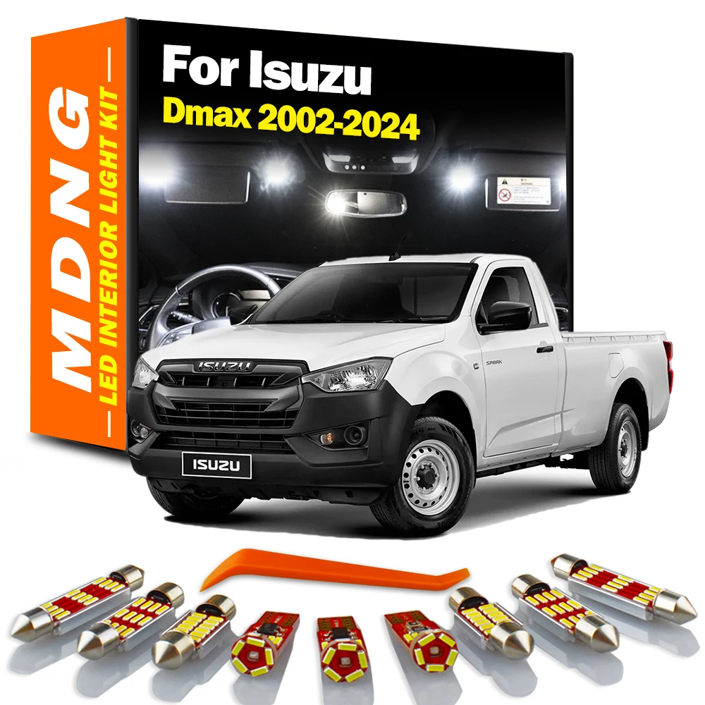 MDNG 8Pcs LED Interior Map Dome Reading Light Kit For Isuzu D-Max Dmax 2002- 2019 2020 2021 2022 2023 2024 Car Bulbs Accessories