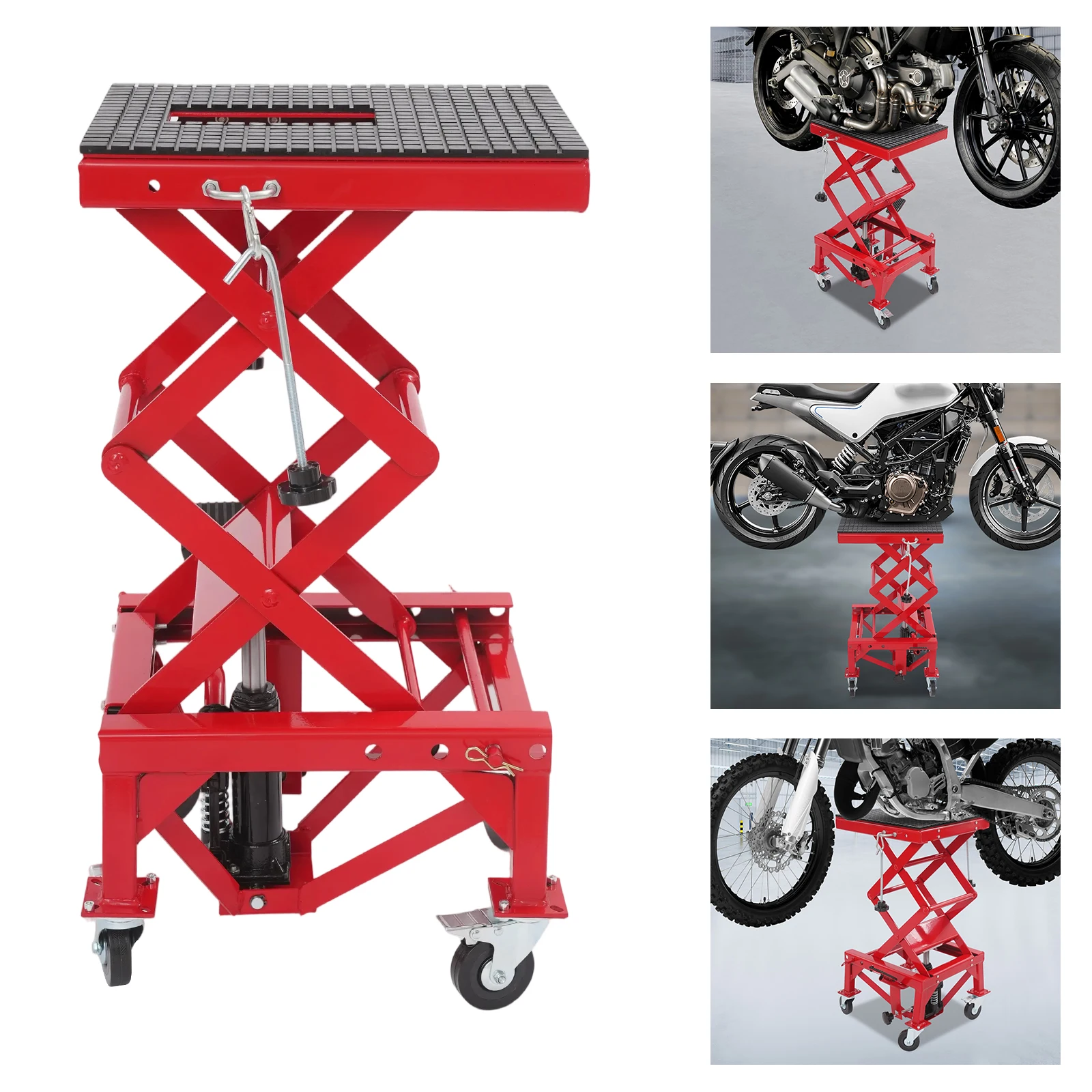 200 كجم دراجة نارية رافعة رفع هيدروليكية حامل مركز هيدروليكي حامل رفع مع 4 عجلات دراجة نارية طاولة رفع لإصلاح الدراجات النارية #5