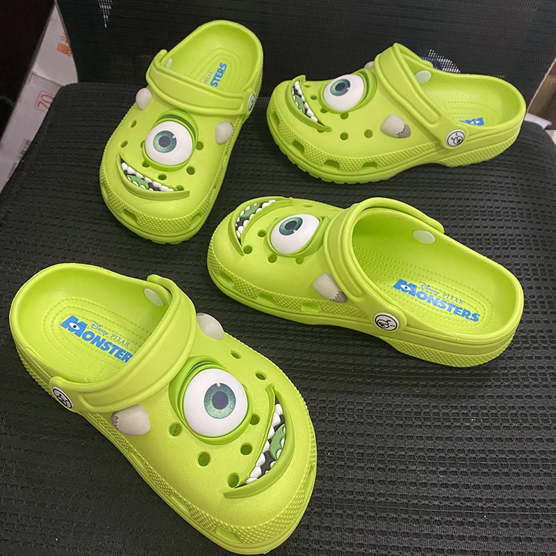 

Детские уличные сандалии Pixar Monsters University Mike Michael Wazowski, однотонные водонепроницаемые тапочки, дышащая обувь из ЭВА, подарок