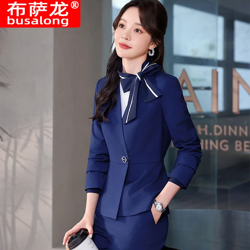 Professional Tailored Suit Suit Women's Spring and Autumn New Reception Customer Service Office Formal Suit Temperament Office S