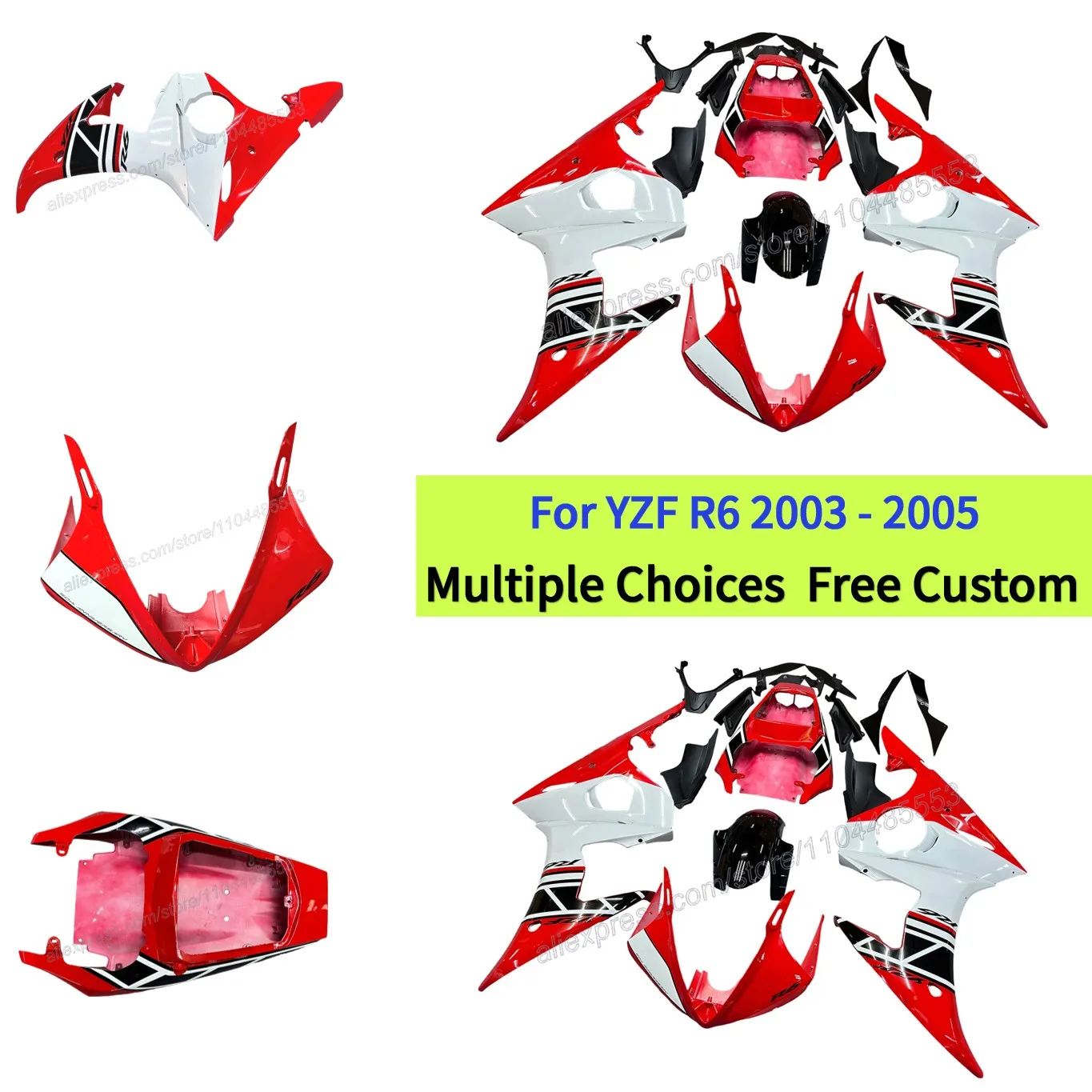 

Комплекты обтекателей послепродажного обслуживания для Yamaha 2003 2004, R6 YZF600 2005 YZFR6, сменные обтекатели для литья под давлением