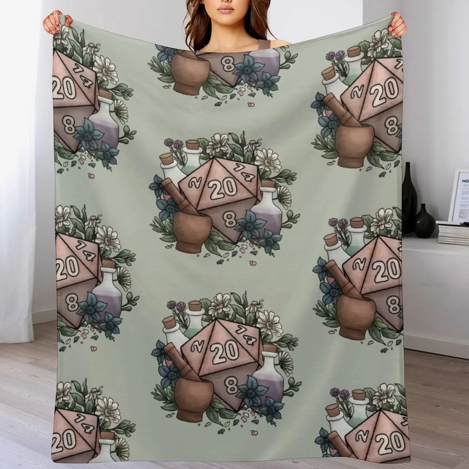 

Alchemist D20 Tabletop RPG Gaming Dice Throw Blanket Multi-Purpose Travel Furrys Thins Blankets