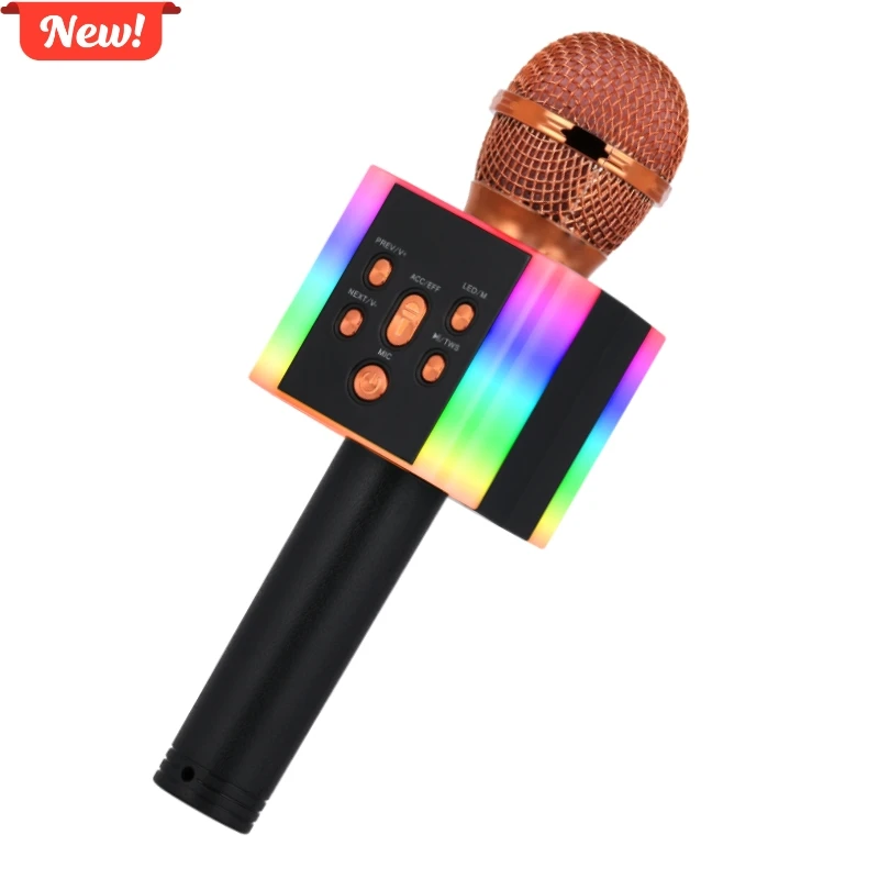 

Bluetooth-микрофон для караоке со звуком Hi-Fi и светодиодной подсветкой, поддержка изменения голоса/TWS, для караоке для телефона/ПК, устройства для вечеринок