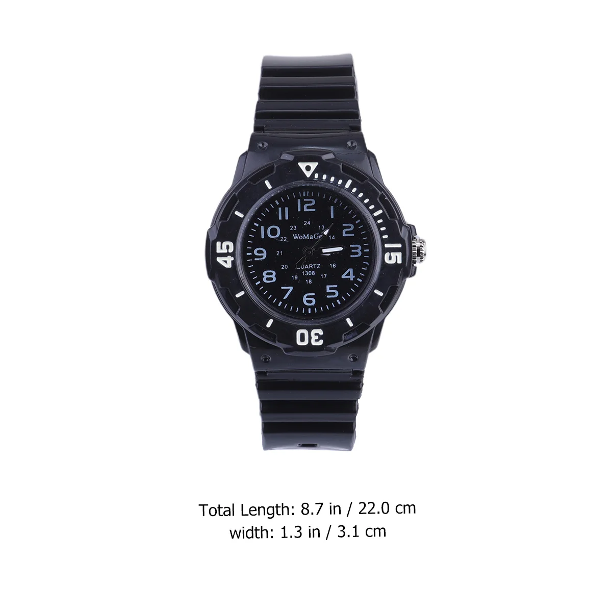 Quartz Watch Black Silicone Band Sports Watches Quartz Movement Accurate Sports Watches