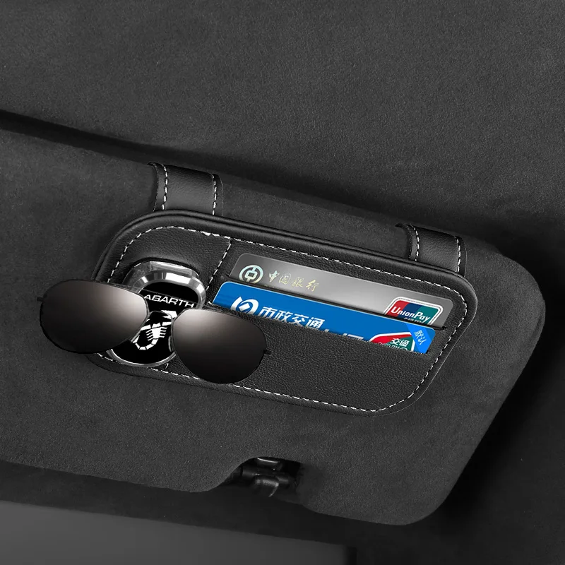 Car Sun visor Glasses Sunglasses holder Card Finishing Storage bag Suitable For Fiat Abbas