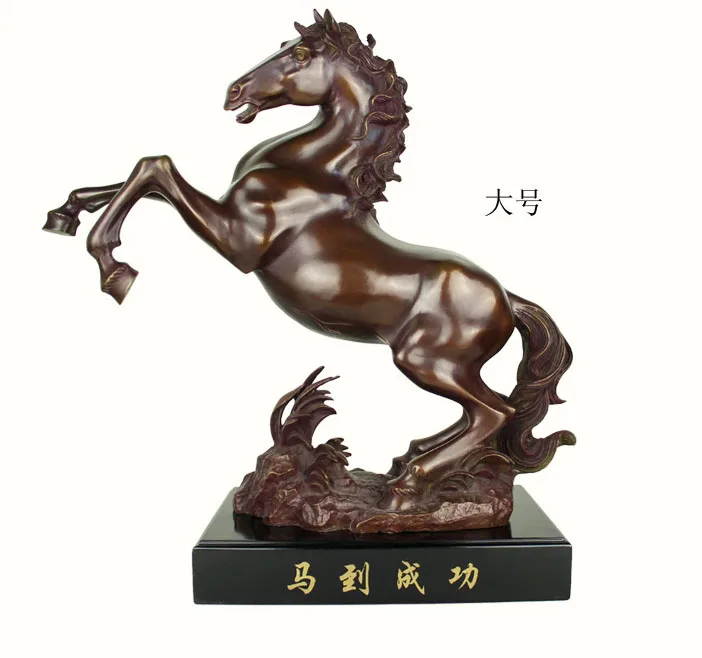 success immediately upon arrival-large -TOP collection Home Decor Bronze horse statue Decoration- best Business birthday gifts