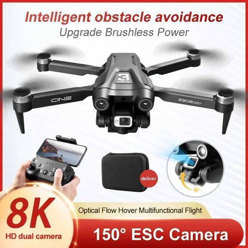 Edward Z908Pro Max Drone Professionele dubbele camera's HD 8K borstelloze motor GPS FPV Obstakel vermijden Opvouwbare Quadcopter UVA 1000M