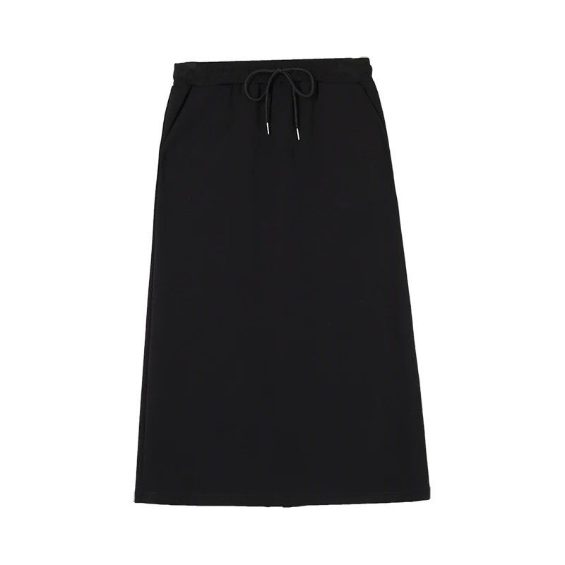 

New Four Seasons Versatile Straight Tube Half Length Skirt Women Autumn Winter Casual Mid Length Elastic High Waist A-Line Skirt