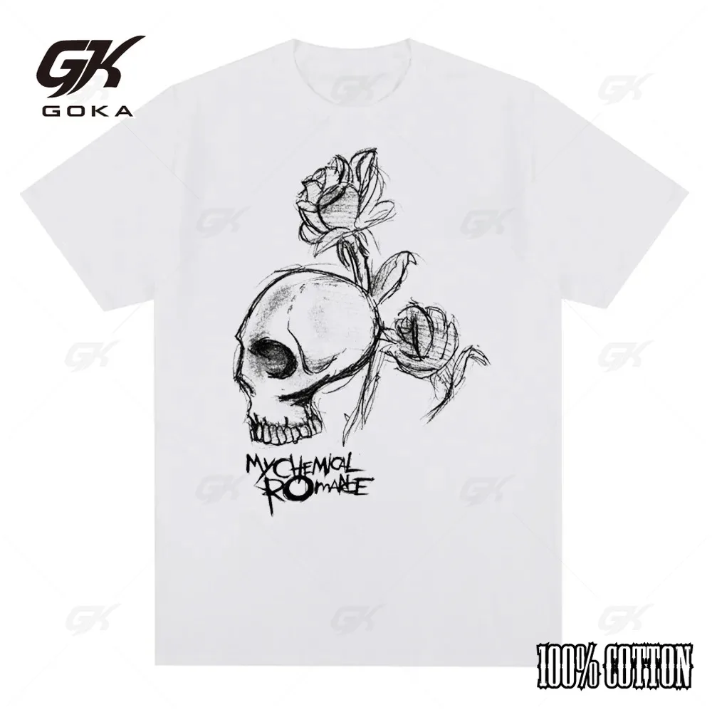 My Chemical Romance Mcr Band Men Women Cotton T-Shirt Printed T Shirt Casual Short Sleeve Tshirt 2024 Streetwear Trend Tee Tops