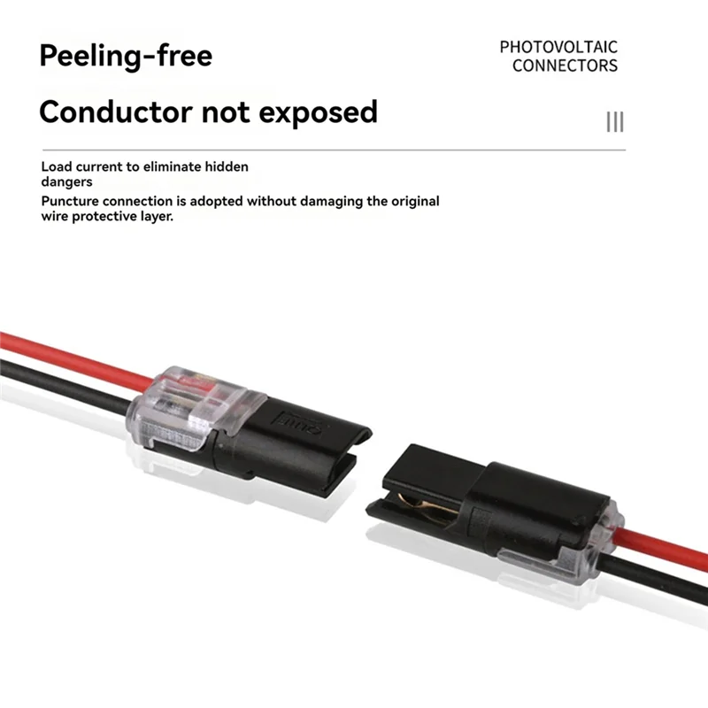 A11I 50PC 2Pin Way Plug Wire Cable Snap Connectors Waterproof Electric Wire Double-Wire Plug-In Connector With Locking Buckle