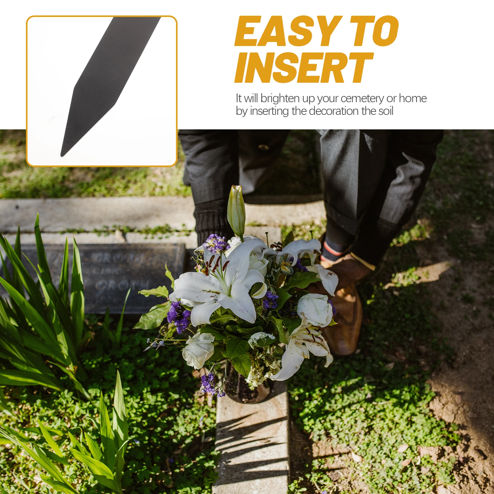 

Cemetery Grave Marker Stand Metal Garden Stake For Outdoor Memorial Decor Lawn Ornament Cemetery Decorations Insert Stake