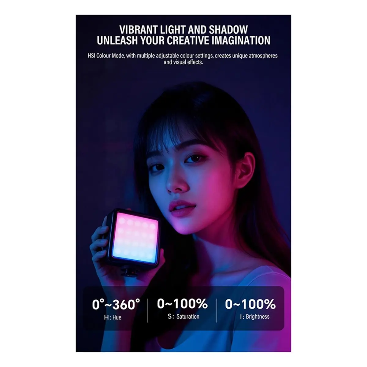 fine Mini LED Fill Light RGB Full-Color Pocket Photography Light Portable Camera Video Light for Vlog, Live Streaming, Selfie