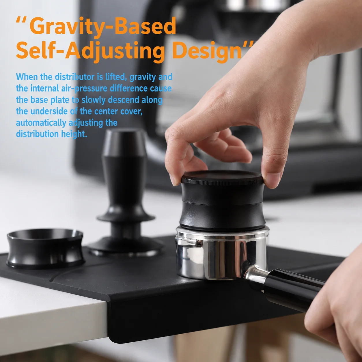 1pcs Espresso Gravity Distributor,Self-Leveling Height Coffee Distributor Tool,51/53/58mm four-leaf espresso coffee distributor.
