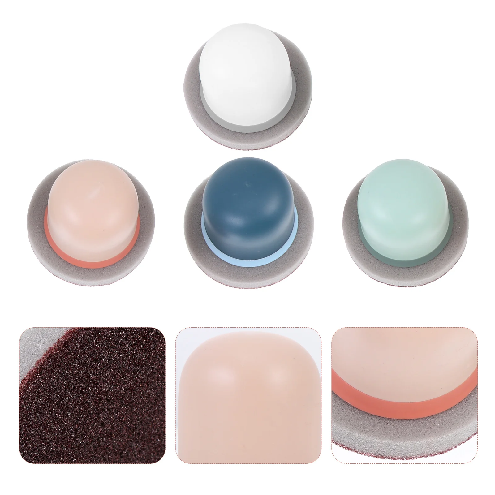 

4Pcs Emery Sponge Kitchen Cleaning Scrubbers Long Handle Detachable Replaceable Sponge Pads for Pot Pan Dish Descaling Tools