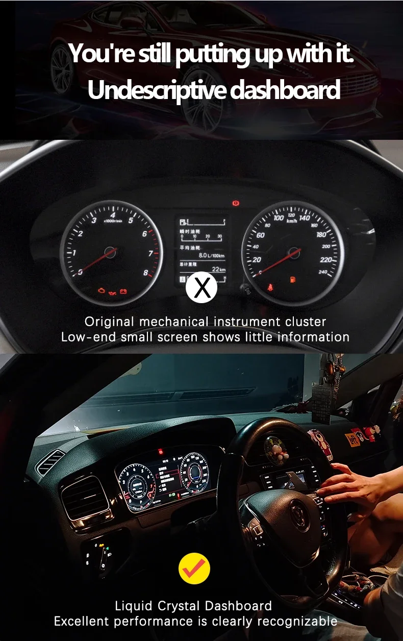 9'' Car LCD Digital Dashboard Cluster For VW Seat Leon 2013 2014-2018 Paneel Virtual Cockpit Speedometer Head Unit