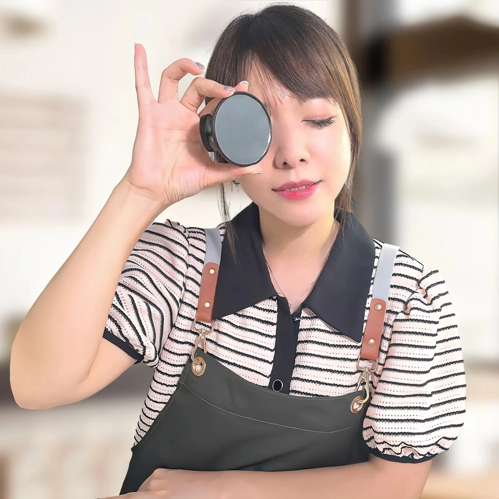 360 ° magnetic espresso extraction observation mirror Italian coffee machine handle concentrated oil reflective small mirror